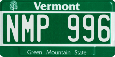 VT license plate NMP996