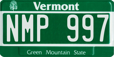 VT license plate NMP997