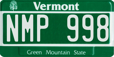 VT license plate NMP998