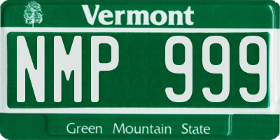 VT license plate NMP999