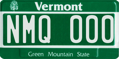 VT license plate NMQ000