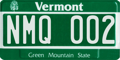 VT license plate NMQ002