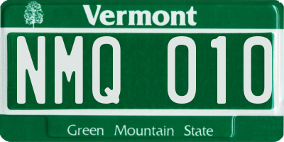 VT license plate NMQ010