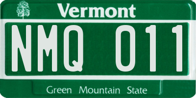 VT license plate NMQ011