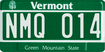 VT license plate NMQ014