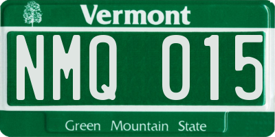 VT license plate NMQ015