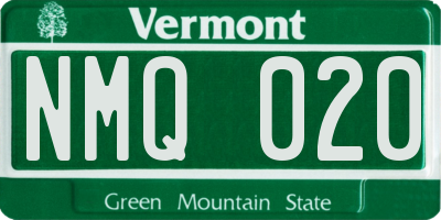 VT license plate NMQ020