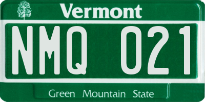 VT license plate NMQ021