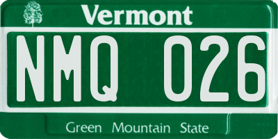 VT license plate NMQ026