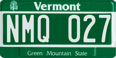 VT license plate NMQ027