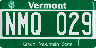 VT license plate NMQ029