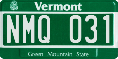 VT license plate NMQ031