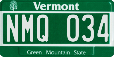 VT license plate NMQ034