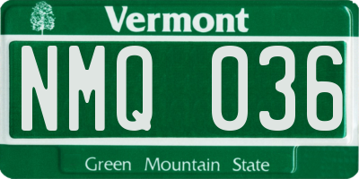 VT license plate NMQ036