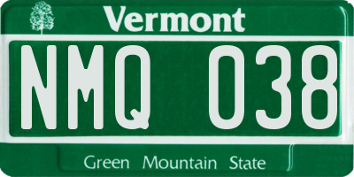 VT license plate NMQ038