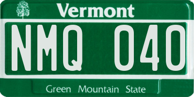 VT license plate NMQ040