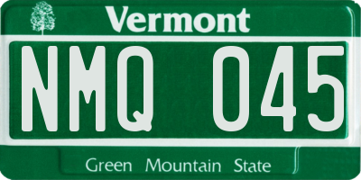 VT license plate NMQ045