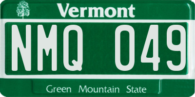 VT license plate NMQ049