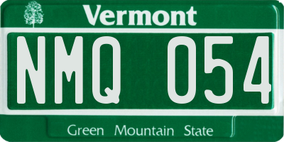 VT license plate NMQ054
