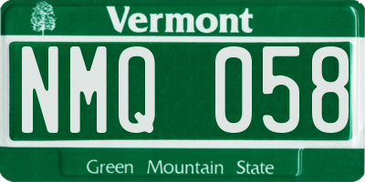 VT license plate NMQ058