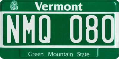 VT license plate NMQ080