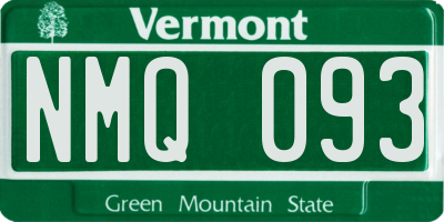 VT license plate NMQ093