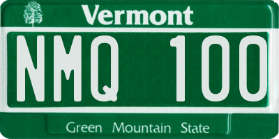 VT license plate NMQ100