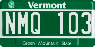 VT license plate NMQ103