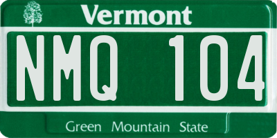 VT license plate NMQ104