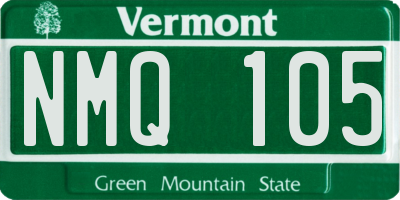 VT license plate NMQ105
