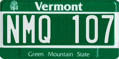VT license plate NMQ107