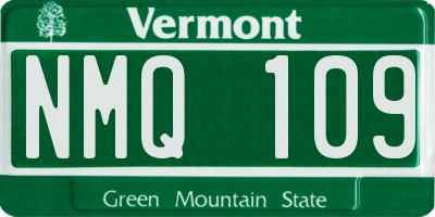 VT license plate NMQ109