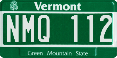 VT license plate NMQ112