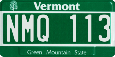 VT license plate NMQ113