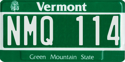 VT license plate NMQ114