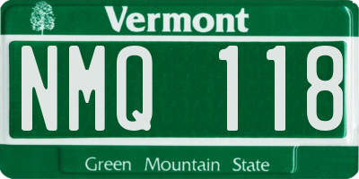 VT license plate NMQ118