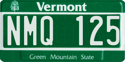 VT license plate NMQ125