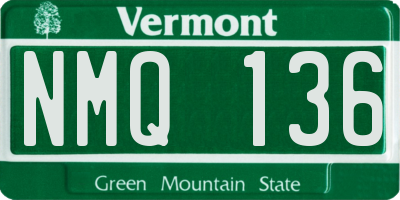 VT license plate NMQ136