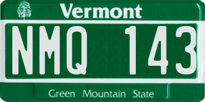VT license plate NMQ143