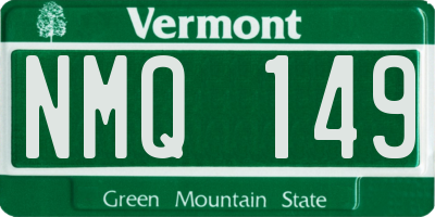 VT license plate NMQ149