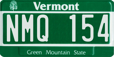 VT license plate NMQ154