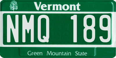 VT license plate NMQ189