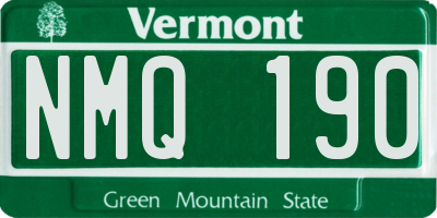 VT license plate NMQ190