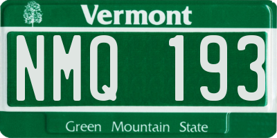 VT license plate NMQ193