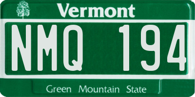 VT license plate NMQ194