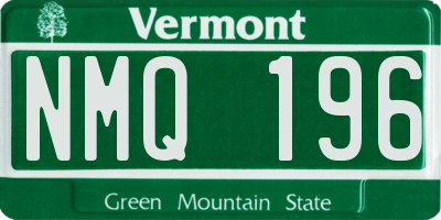 VT license plate NMQ196