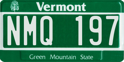VT license plate NMQ197
