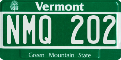 VT license plate NMQ202