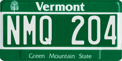 VT license plate NMQ204
