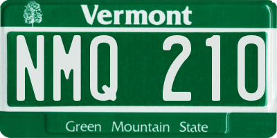 VT license plate NMQ210